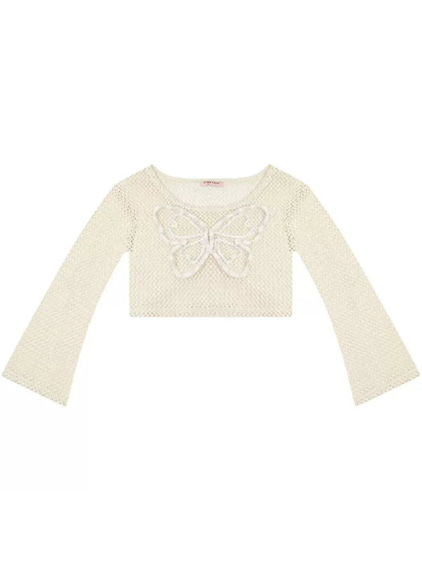 Butterfly short long sleeve knit