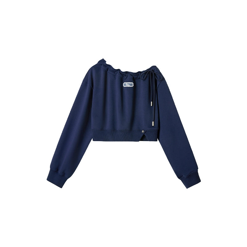 Cropped Sweatshirt Ruffle Set-Up