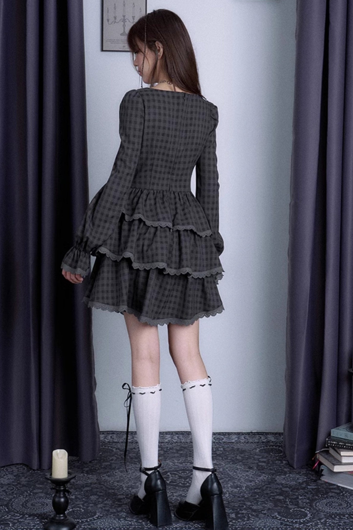 Classic Dark Plaid Princess Dress