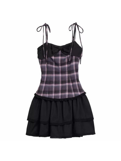 Hot girl suspender dress