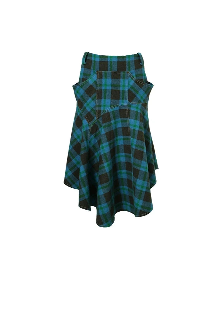 Vintage Check Wool-Blend Skirt