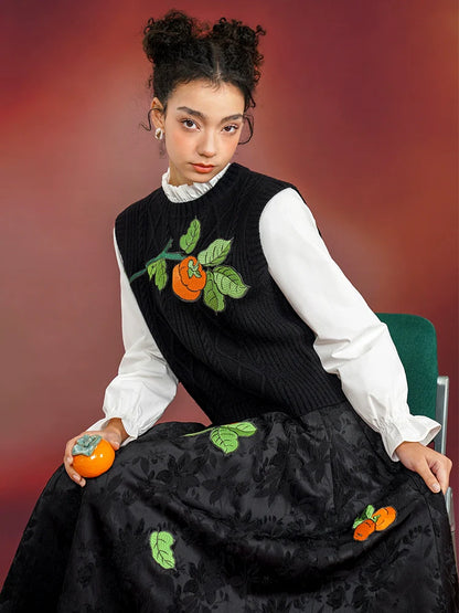 Chinese style embroidery vest and shirt