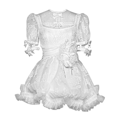 Sleeping Alice Gothic Chiffon Dress Set-Up