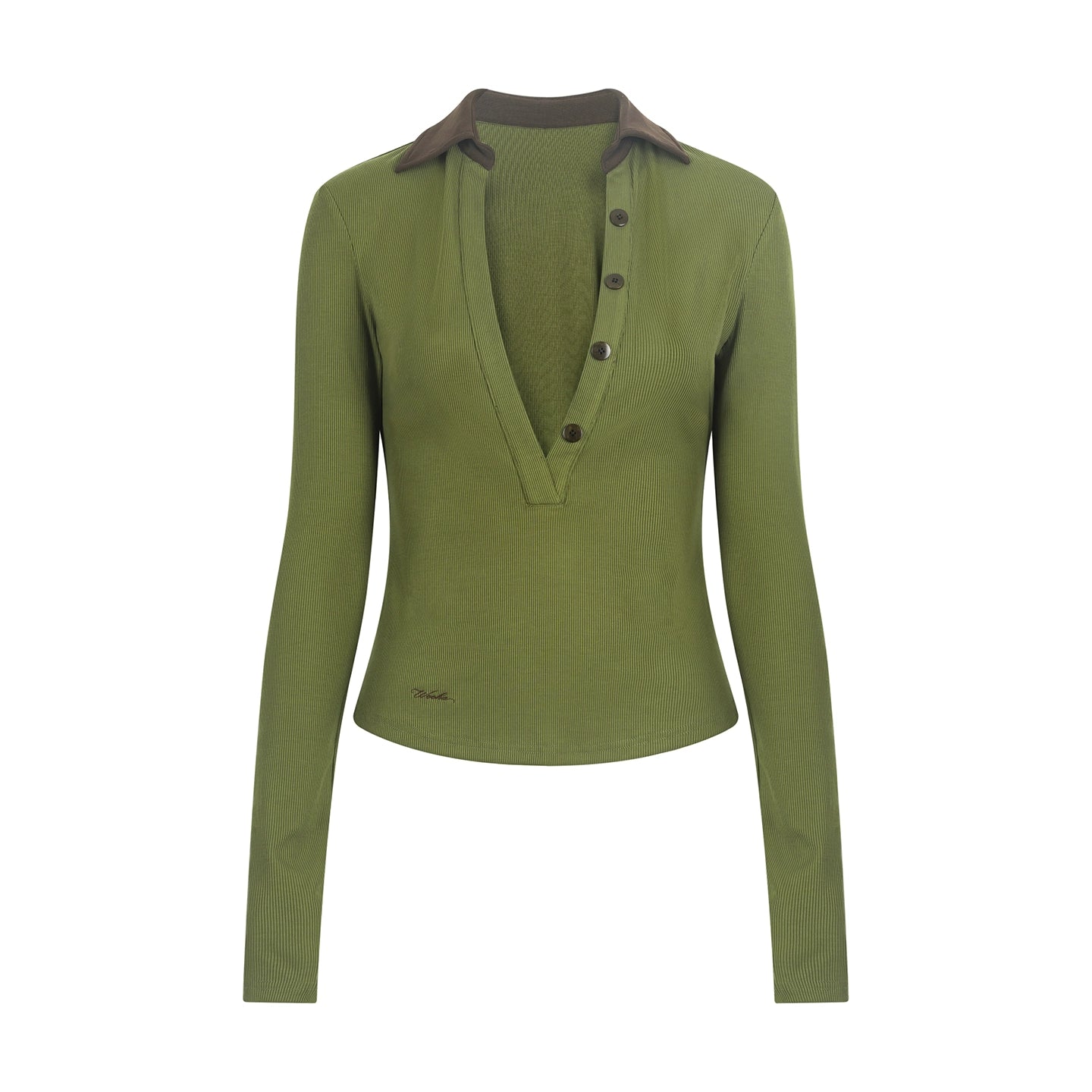 Deep V Slim Long Sleeve T-Shirt