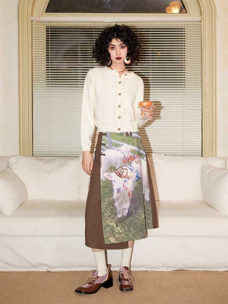 Design retro A-line skirt