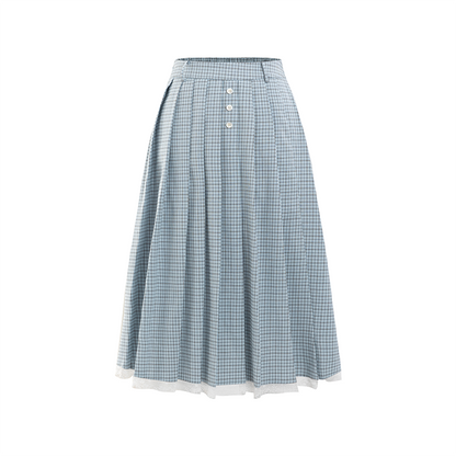 Flying Sleeve Shirt and Pleated Skirt Set-Up