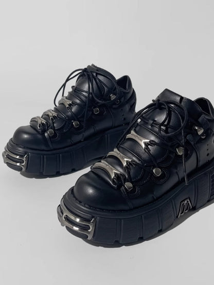 Metal punk style shoes