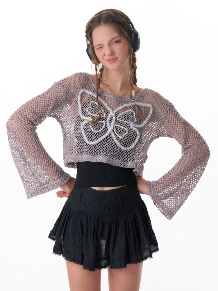 Butterfly short long sleeve knit