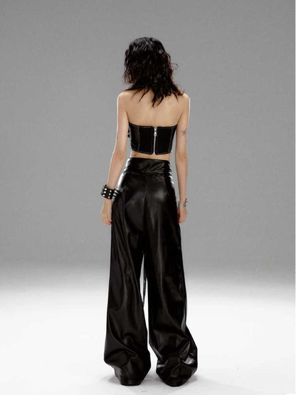 High waist punk pants