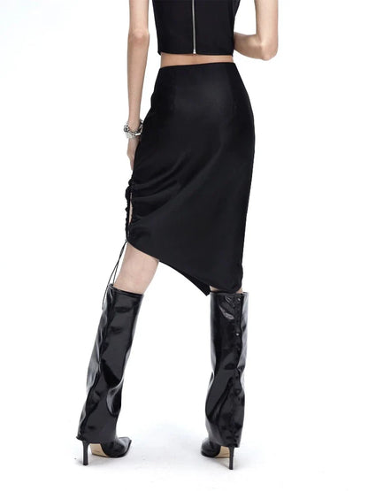 High waist metal chain skirt