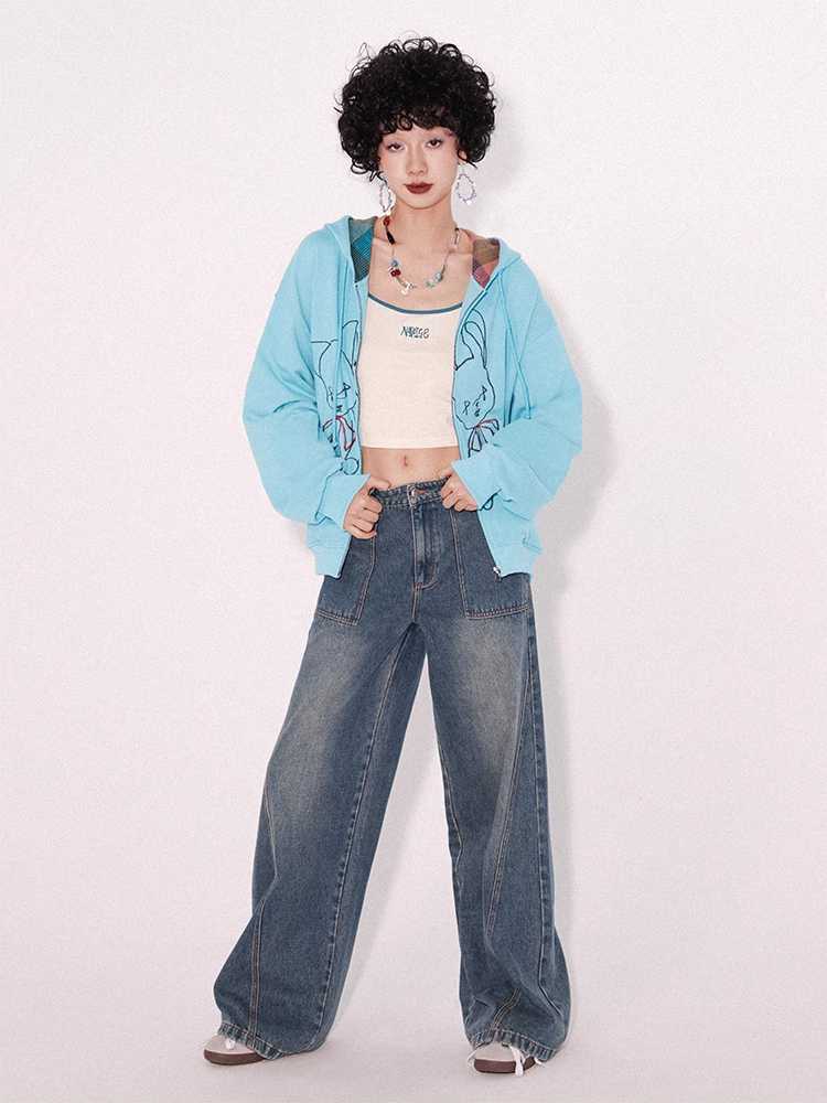 Retro straight jeans