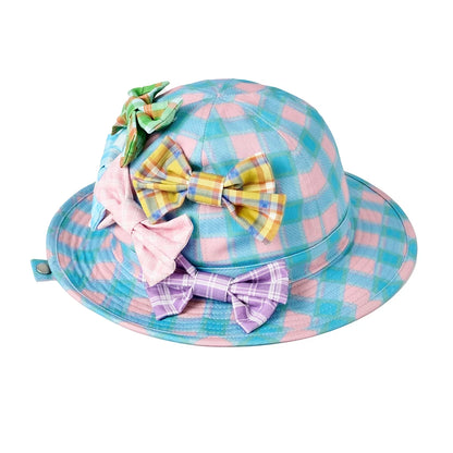 Plaid Bow Fisherman Hat