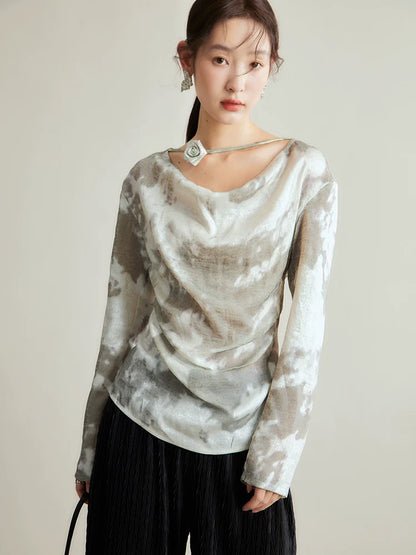 Chinese bronzing handmade flower collar top