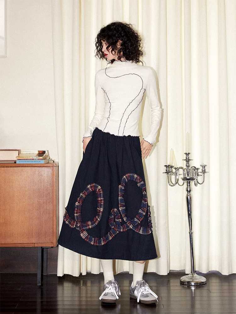 Frilled loose skirt