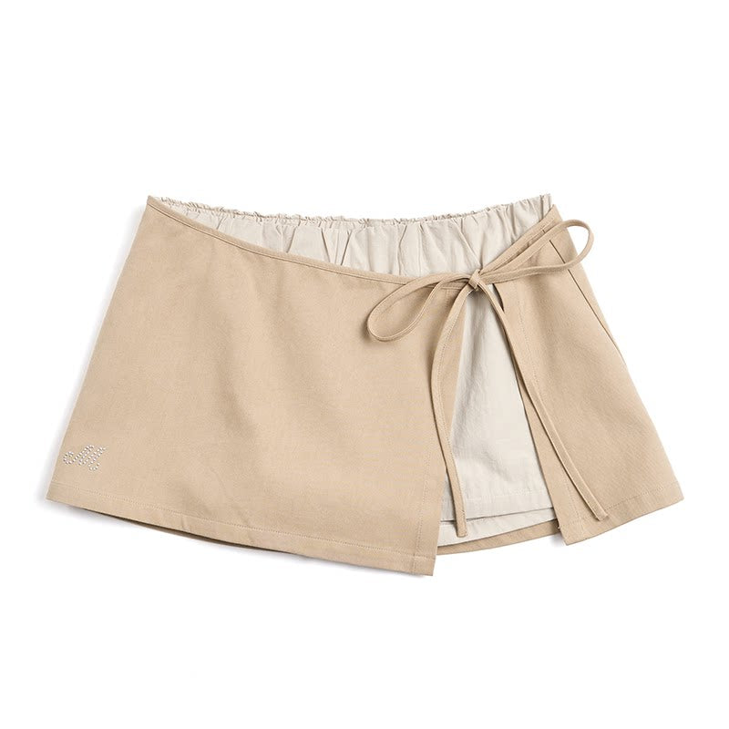 Side Slit Bow Pants Skirt