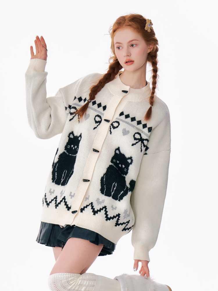 Cat sweater cardigan