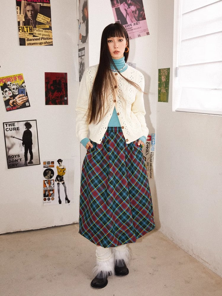 Plaid bud skirt