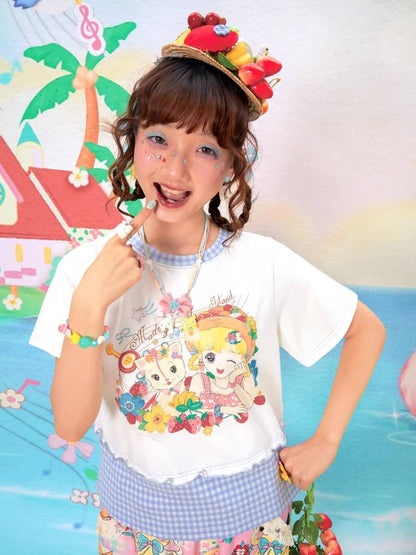 Cartoon print short sleeve T-shirt