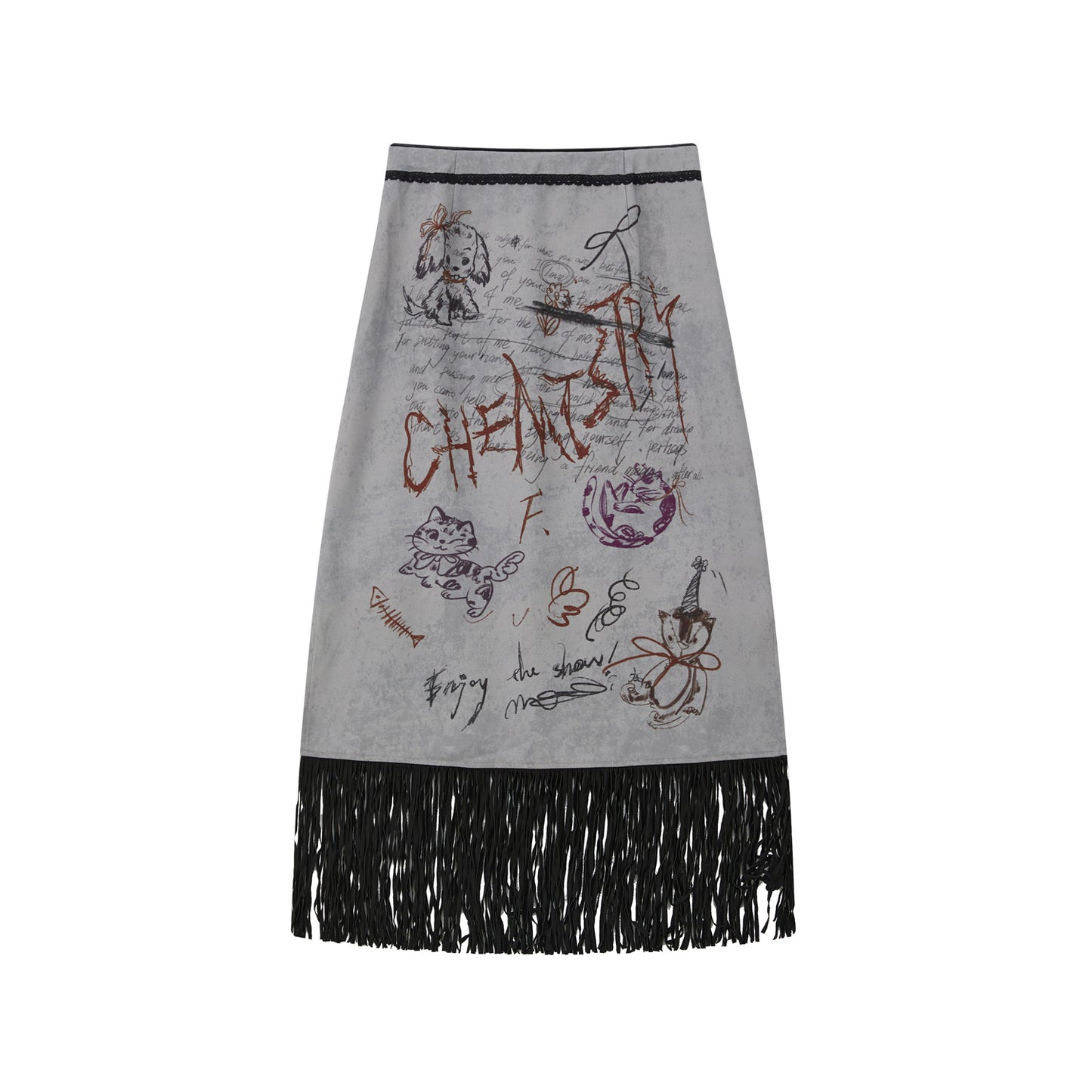 Opera Genbu Lace Print Skirt