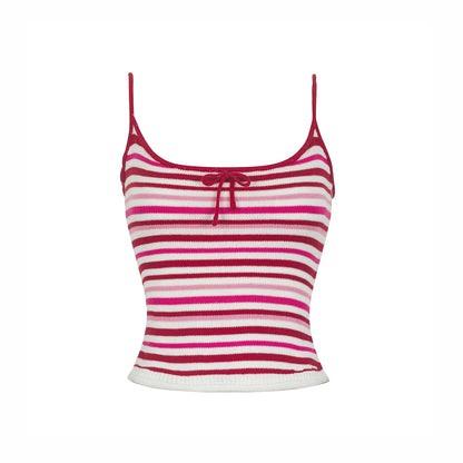 Romantic Striped Knit Vest