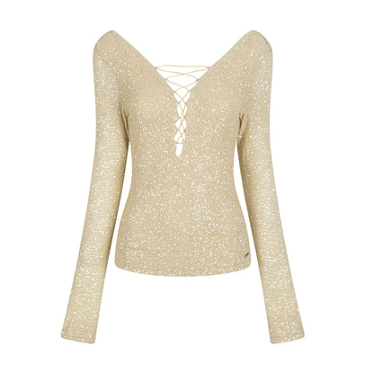 Sequin Scoop Neck Top