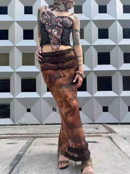 Original slit long skirt