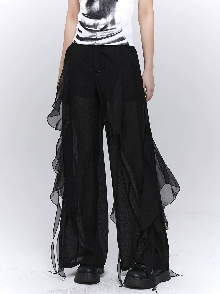 Black Wide-Legged Lazy Pants