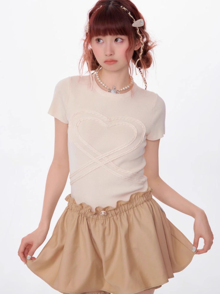 Knit short sleeve t-shirt