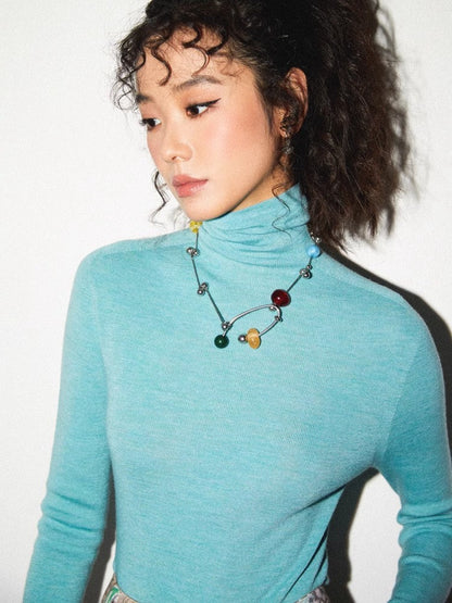 Turtleneck wool knit