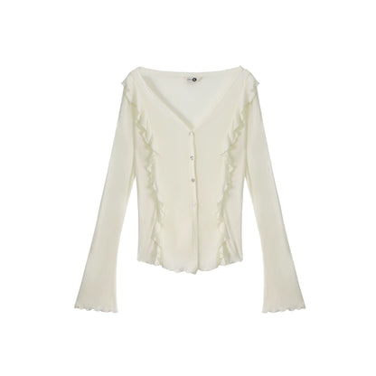 Soft Silhouette Bell Sleeve Knit Cardigan