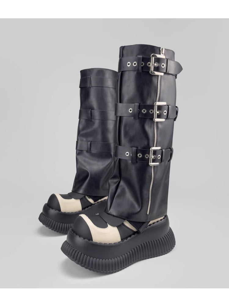 Sweet and cool punk style belt boots