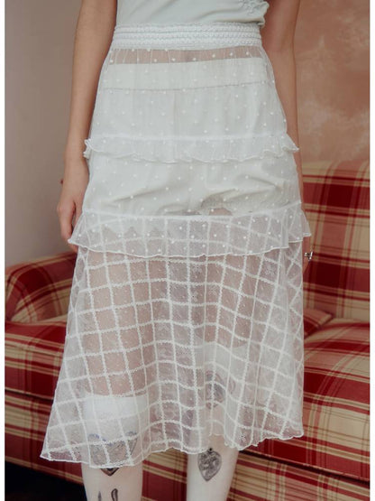 See-through A-line skirt