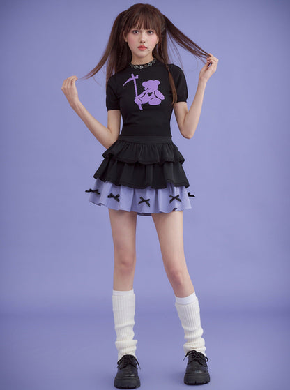 Black Purple Doll Skirt