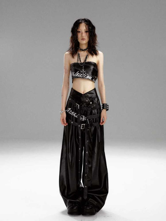 High waist punk pants