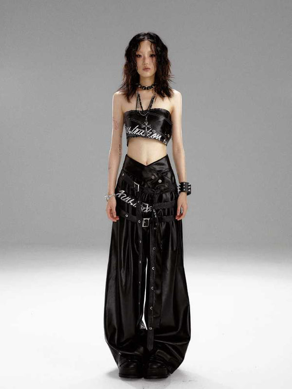 High waist punk pants