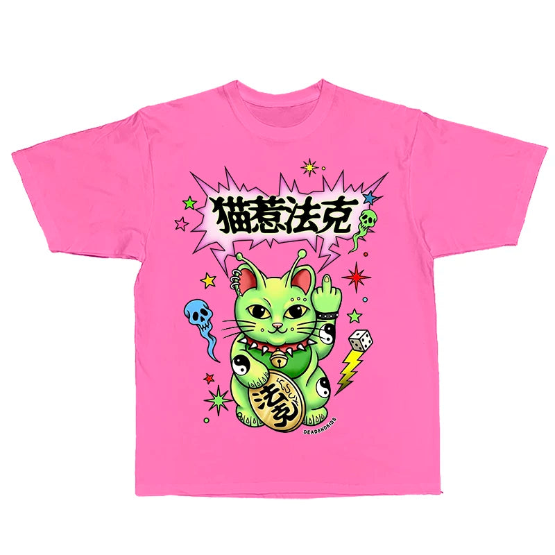 Alien-Glückskatze-T-Shirt