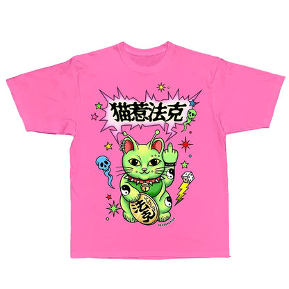 Alien-Glückskatze-T-Shirt