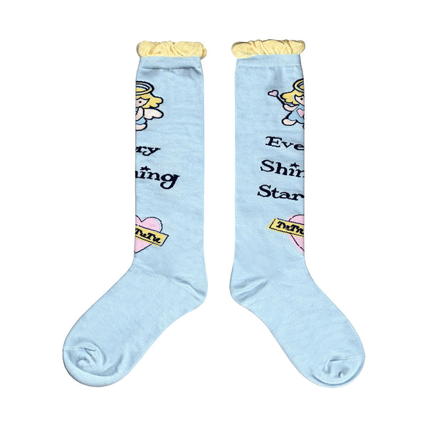 Two-Tone Puff Edge Socks