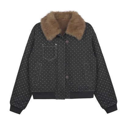 Fighting Spirit Detachable Fur Collar Jacket