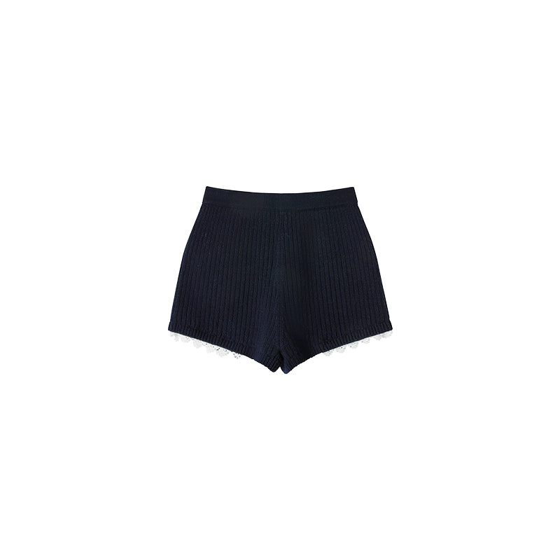 Floral Knit Cardigan Shorts Set-Up