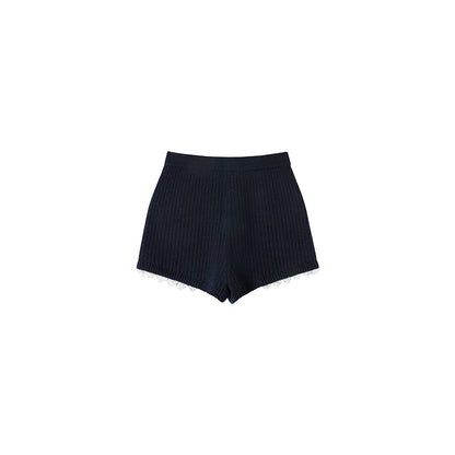 Floral Knit Cardigan Shorts Set-Up