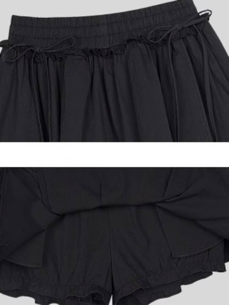 Dark ribbon pant skirt