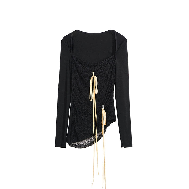 Black Square Basic Pullover Top