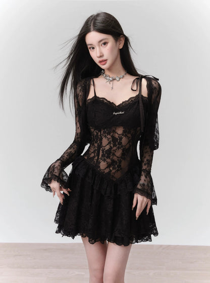 Original Night Lace Swee Black Dress