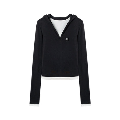 Shuoyuan Hooded Long Sleeve Wool Tee