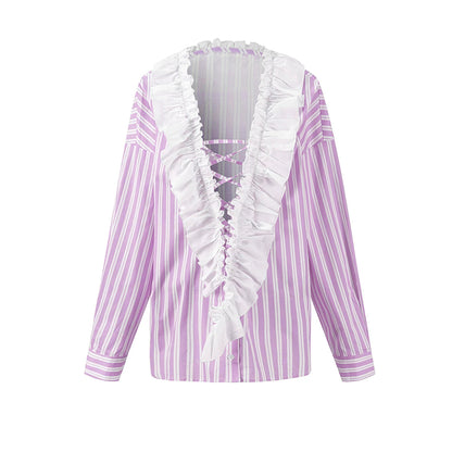 Sea Salt Blue Striped Shirt Set-Up