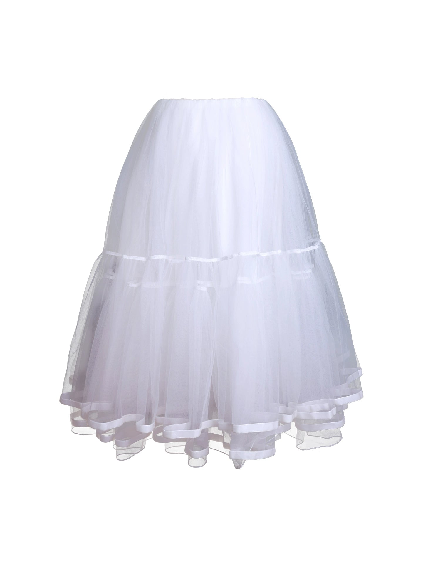 Autumn Mesh Puffy Long Skirt