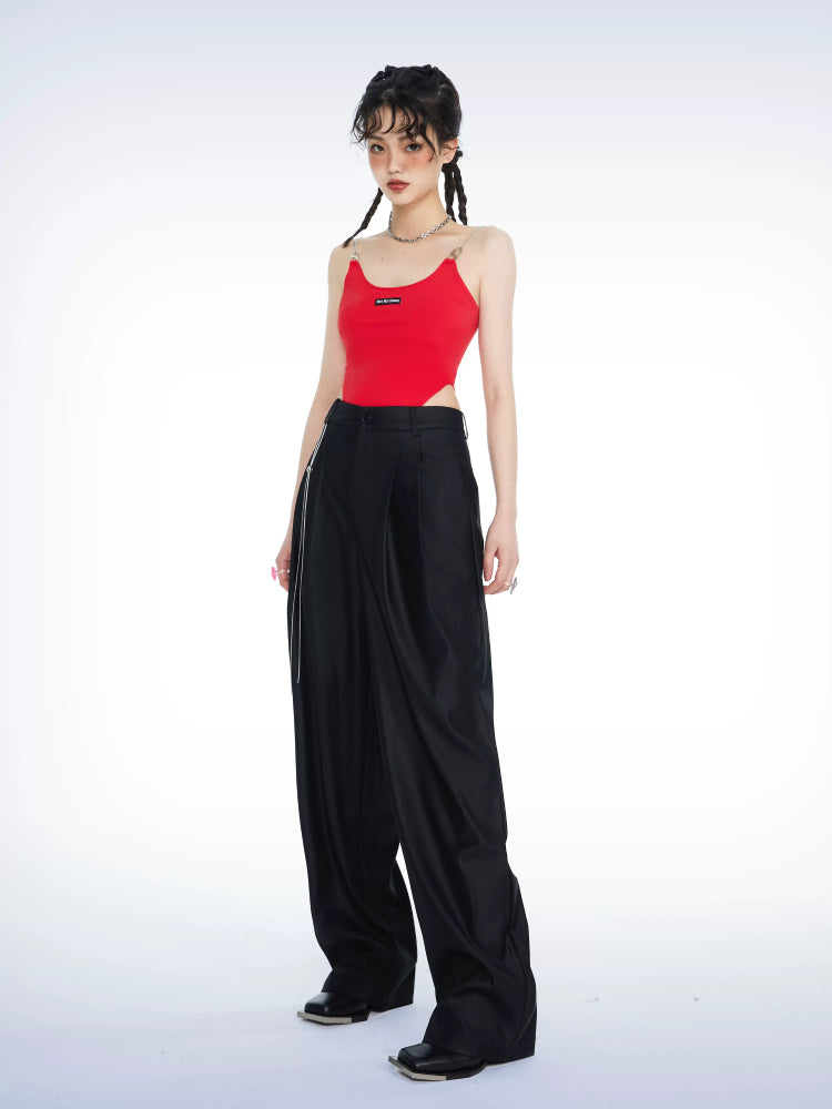 High waist wide leg pants