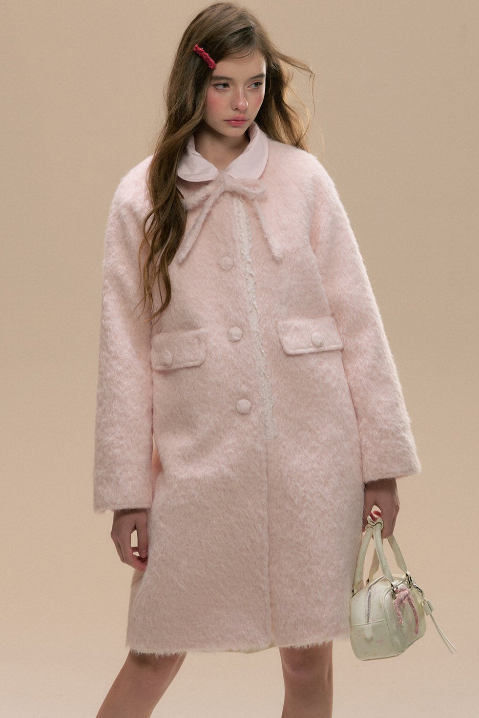 Glacier Pink Woolen Coat