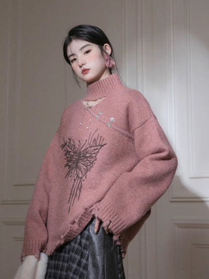 Chinese style wool sweater